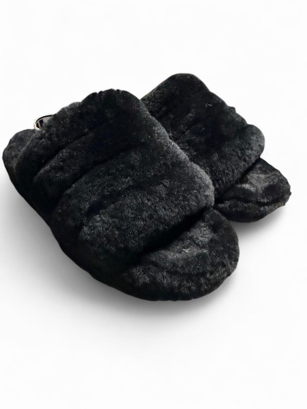 UGG Fluff Yeah Slide Slippers - Black MallGoth Grunge Emo Y2K